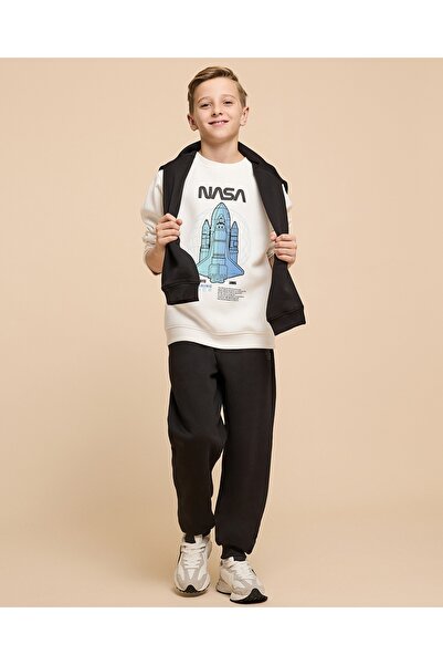 R&B Printed Sweatshirt With Crew Neck And Long Sleeves