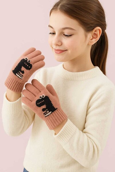 gigigiyim قفازات ديناصور مطبوع يموش للفتيات