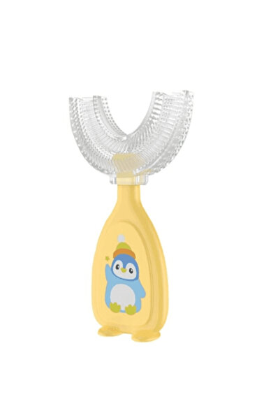CRM U-shaped Toothbrush for Children 0-2 Years, Ergonomic Silicone, Yellow