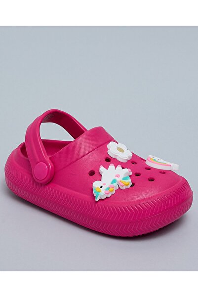R&B Girl'S Fuchsia Charm Detail Slingback Clogs