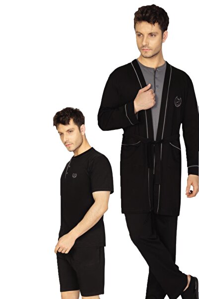 ANCELO Set de pijamale pentru bărbați din 5 piese, cu cutie, set de pijamale ...