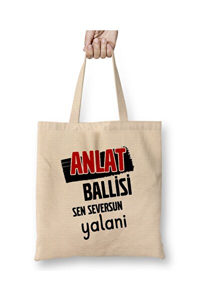 Toyaso Black Sea Sayings Anlat Ballisi You Love Yalani Cloth Bag Shopping Bag...
