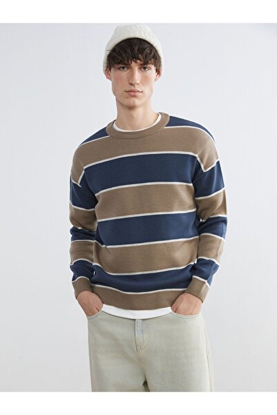 LC Waikiki Xside Crew Neck Striped Men's Knitwear Sweater