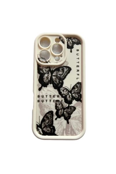 OEM Carcasă moale TPU compatibilă cu iPhone 16 Pro, design fluture