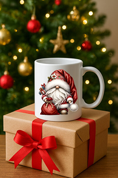 California ST Yılbaşı Konsepti Noel Baba Baskılı Kupa Bardak