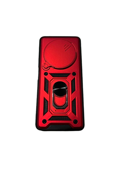 OEM Carcasă antișoc cu inel și magnet compatibilă cu Xiaomi Redmi 14C, Roșie