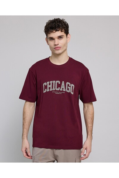 R&B Typography Print T-Shirt With Crew Neck And Short Sleeves