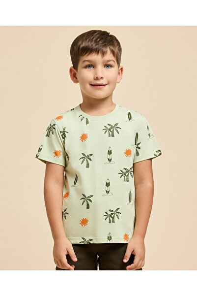 R&B Printed T-Shirt With Crew Neck And Short Sleeves