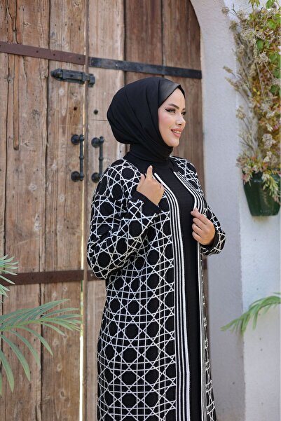 GÖMLEK GALERİSİ Kadın Tesettür Giyim Desenli Model İçi Yelekli Takım Standart...