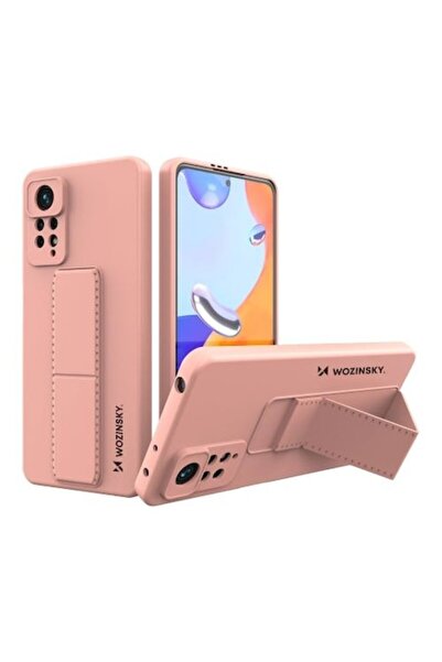 OEM Soft TPU case with stand and magnet compatible with Redmi Note 11 Pro, Pastel Pink