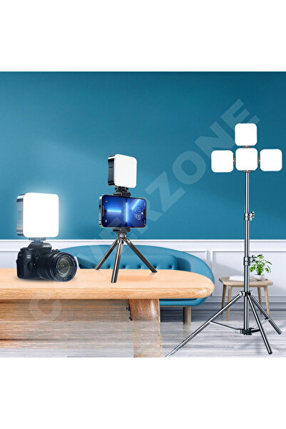 Coverzone Mini LED Işık,Telefon,Kamera,Tripod 3 Işık Modu,Sabit Işık,150° Dön...