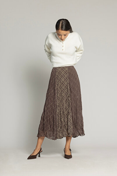 Nisan DESENLİ KIRIŞIK GÖRÜNÜMLÜ ETEK