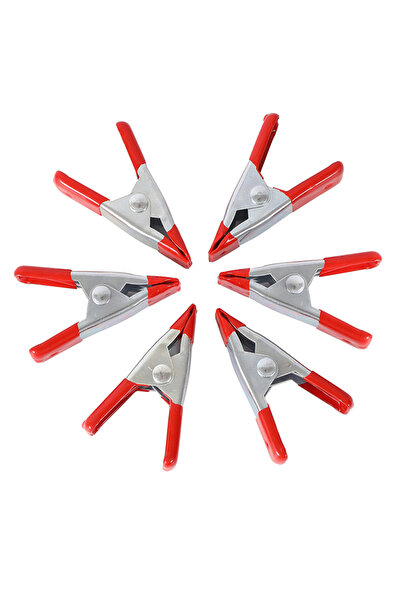 Lawazim Steel Spring Clamp Set 6 Piece - Heavy Duty High Tension Grip Clamps