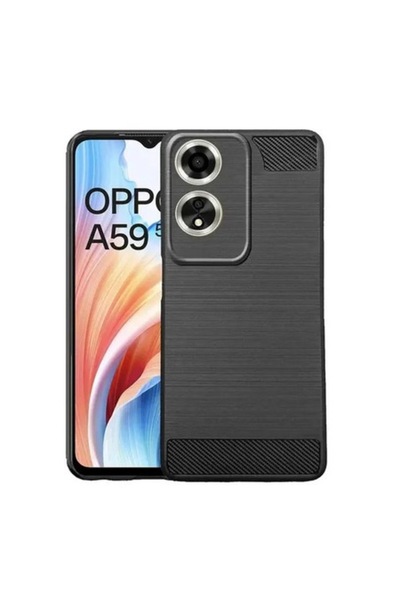 OEM Carcasă tip carbon moale compatibilă cu Oppo A59 5G - Neagră