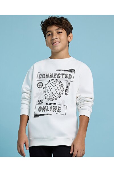 R&B Printed Sweatshirt With Crew Neck And Long Sleeves