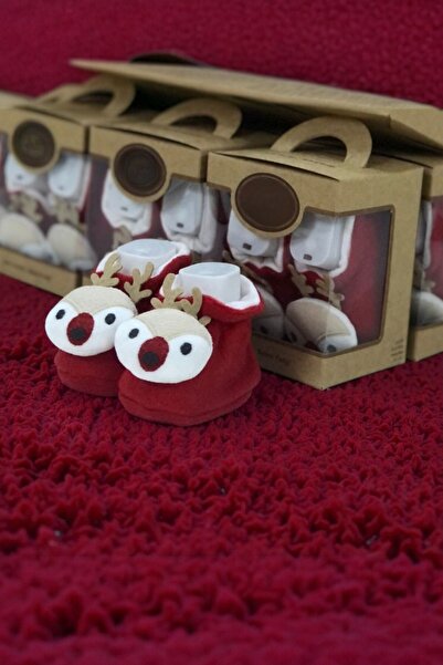damdamin Unisex Christmas Themed 3D Fleece Booties / Slippers with Deer Figur...