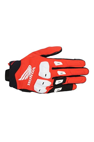 Alpinestars Honda SP X 3 Korumalı Motosiklet Eldiveni Kırmızı Beyaz Siyah