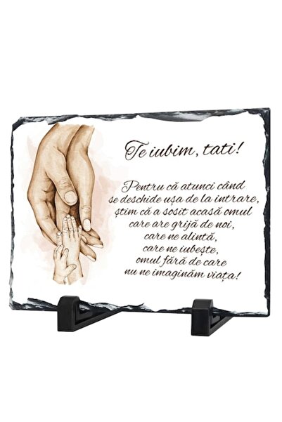 stickerino Placă personalizată din ardezie „Te iubim, tată!”, 19×28 cm