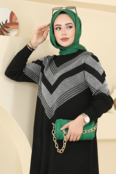 ModaMerve Zikzak Desen Triko Takım 2767AYD574-MS Siyah