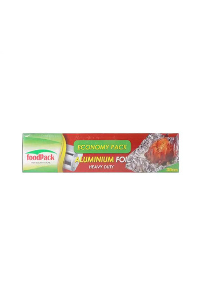 Foodpack لفة ورق ألومنيوم للطبخ والتغليف - 30 سم