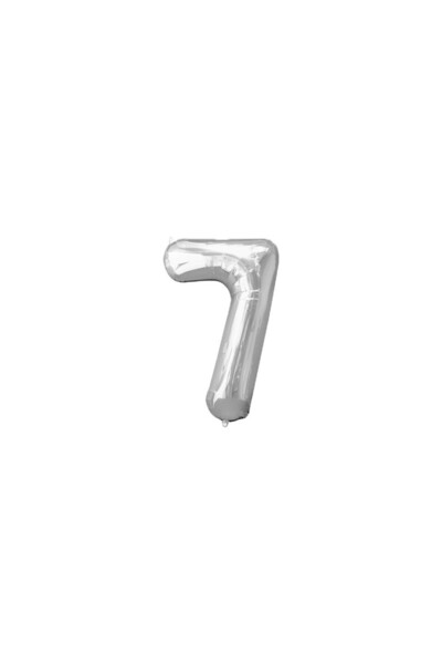 ENG PARTİ DÜNYASI Silver Number Foil Balloon 0–9 |   Shiny Silver Birthday an...