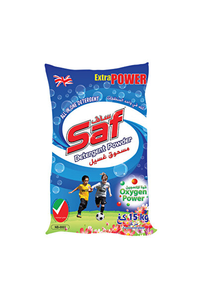 Saf Detergent Powder Blue – 15Kg – Powerful Stain Removal, Fresh Fragrance