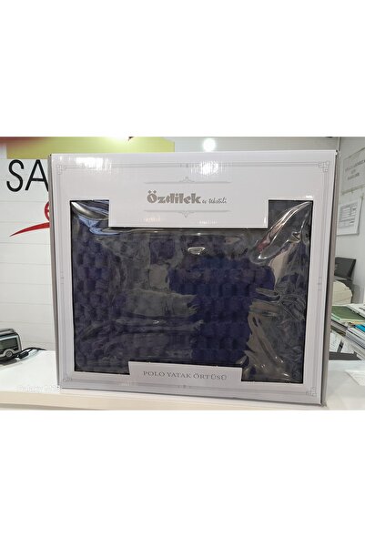 Özdilek polo çift kişilik yatak örtüsü seti lacivert rengi