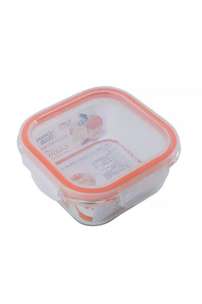 Kovar علبة غداء مربعة الشكل مصنوعة من زجاج البوروسيليكات المقاوم للحرارة مع غطاء مانع للتسرب - 520 مل