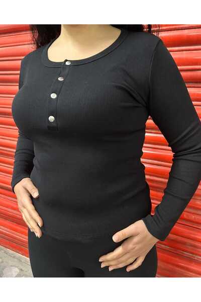 IŞILDA FASHION Μπλούζα πλέξη ριμπ με πέτο με πάτσουρα