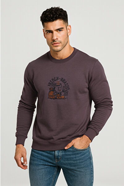 FOR MAN سويت شيرت للأولاد مطبوع برقبة دائرية