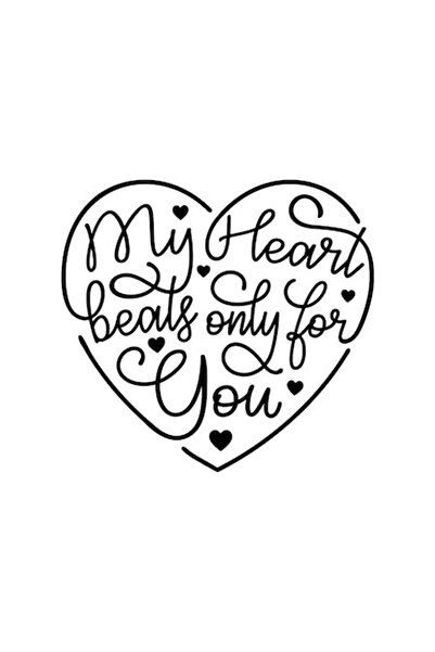 Oracal Autocolant decorativ cu citat pentru cupluri „Inima mea bate doar pent...