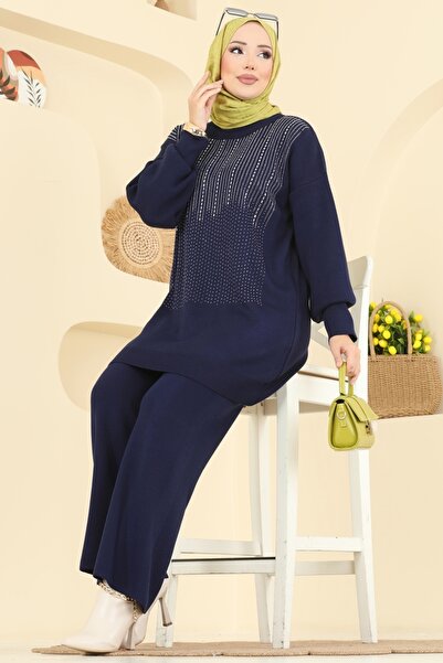 ModaMerve Önü Taşlı Triko Takım 1109MT581-MS Laci