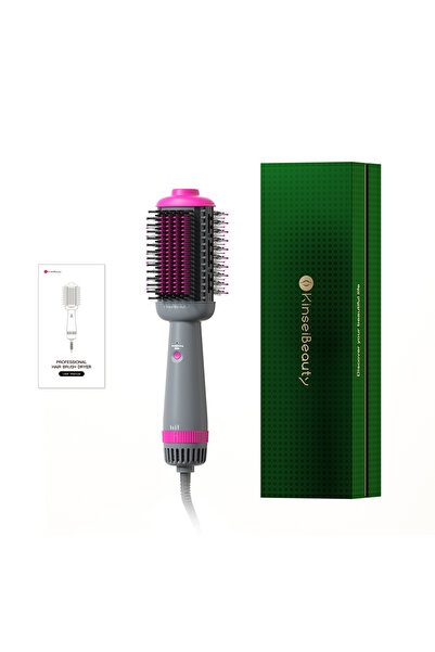 KINSEI BEAUTY Dryer&Straightening 2IN1Hair Brush Hair Dryer Hot Air Brush Cer...