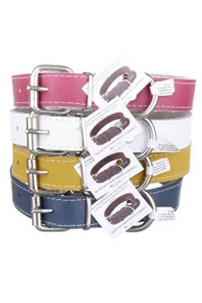 4dog Zgardă din piele 2,3 cm x 50 cm, nr. 3, culori mixte