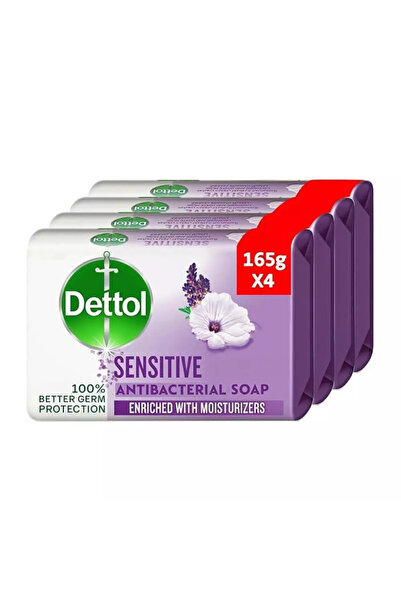 Dettol Sensitive Antibacterial Soap Enriched With Moisturizers- 4X165gms