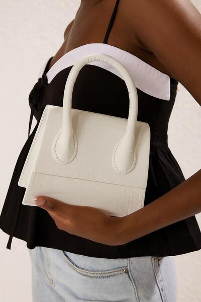 Timburly Tek Saplı Dokulu Çapraz Askılı Kadın Mini Cüzdan Omuz Çanta