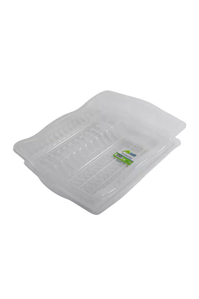 ASUDE Elegance Large Dish Drainer With Glass, Spoon Holder And Detachable Tray- Transparent