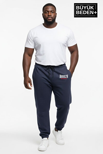 Superlife Men's Plus Size Brooklyn 1970 Printed Leg Elastic Jogger Slim Sweatpants Spr26Bea951-3