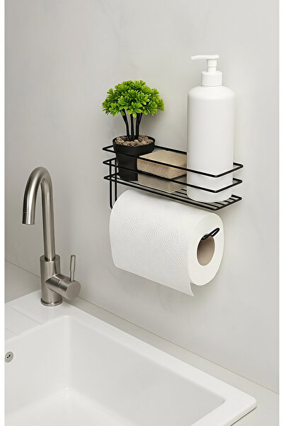 Işıl Concept حامل مناديل ورقية معدني لاصق، حامل مناديل ورقية مع رف، حامل مناد...