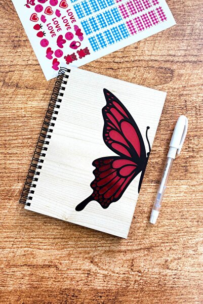 HediyeHanesi Memory Book with Wooden Cover and Black Pages, Photo Album Noteb...