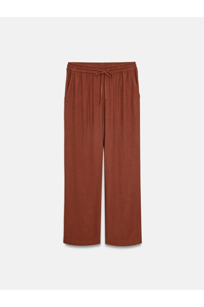 Dilvin 72225 Elastic Waist Draped Trousers-Tile