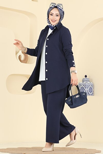 ModaMerve Düğme Detaylı Dabıl Takım 2780SL432-MS Laci