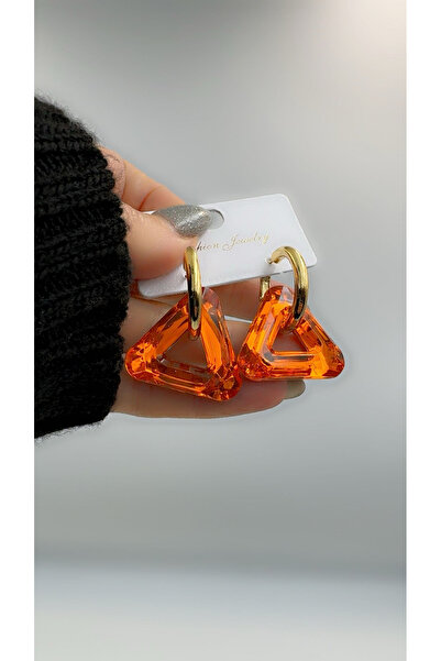 HOSBUTIK Gold orange color earrings