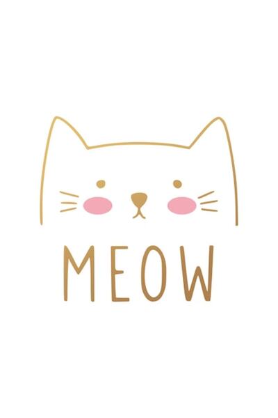 Oracal Decorative Wall Sticker Cat "Meow", 47×44 cm, Gold,