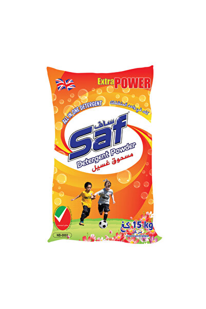 Saf مسحوق غسيل برائحة البرتقال 15 كجم - إزالة فائقة القوة للبقع، برائحة البرت...