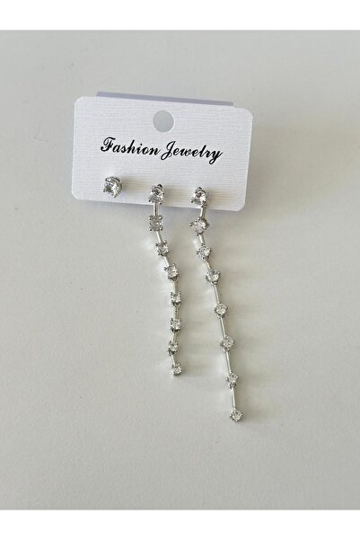 Charmist 3 Lü Zirkon Sallantılı Küpe