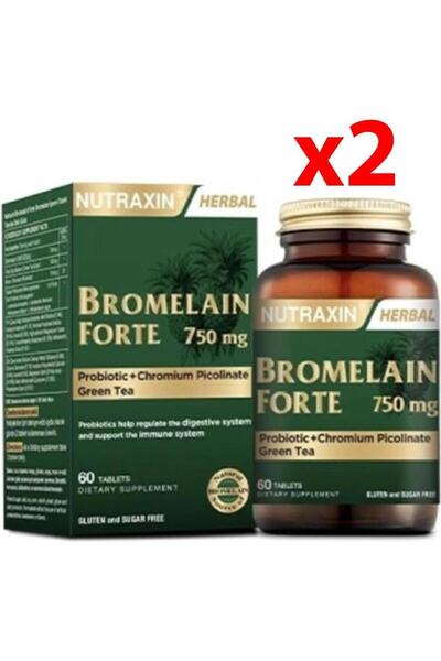Nutraxin Bromelain Forte 60 Tablet x2 Adet