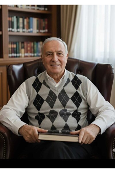 güncüoğlu Series End Promotional V-Necklace Baklava Patterned Men's Thin Wool...