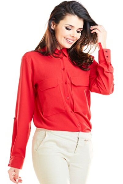 Awama - Long Sleeve Shirt A260, Polyester, Red