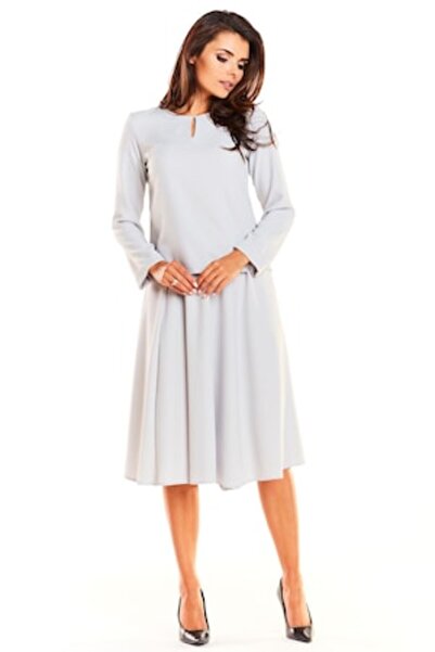 Awama women's blouse and skirt set, Polyester, Gray, A237